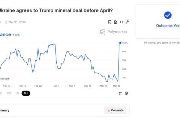 Polymarket faces the scrutiny for the manipulation of bets on Trump’s mining agreement with Ukraine.